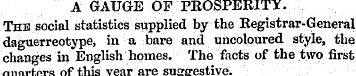 A GAUGE OF PROSPERITY. The social statis...