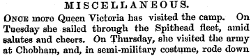 MISCELLANEOUS. Onob more Queen Victoria ...