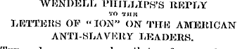 WENDELL PHILLIPS'S REPLY TO '1'JUS LETTE...