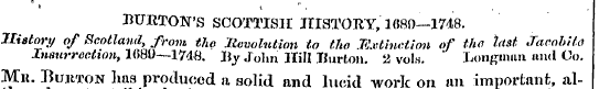 U 1. " , BURTON'S SCOTTISH HISTORY, 1(58...