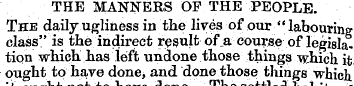THE MANNERS OF THE PEOPLE. The daily ugl...