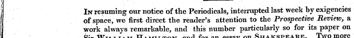 In resuming our notice of the Periodical...