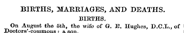 BIRTHS, MARRIAGES, AND DEATHS. BIRTHS. O...