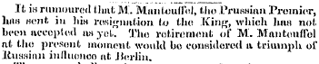 It is rumoured that. M. Muntouffel, the ...