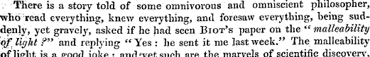 There is a story told of some omnivorous...