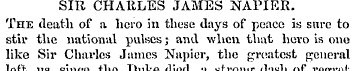 SIR CHARLES JAMES NAPIER. The death of a...