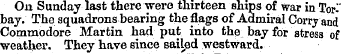 On Sunday last there were thirteen ships...