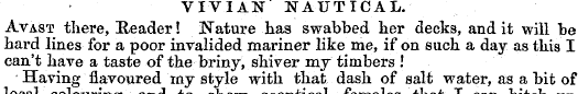 VIVIAN NAUTICAL. Avast there, Header! Na...