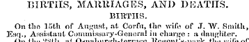 BIRTHS, MARRIAGES, AND DEATHS. BIRTHS. O...
