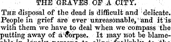 THE GRAVES OF A CITY. The disposal of th...