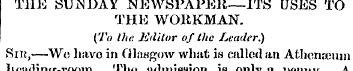 THE SUNDAY NEWSPAPER—ITS USES TO THE WOR...