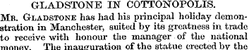 GLADSTONE IN COTTONOPOLIS. Mb. Gladstone...