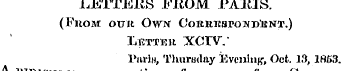 LETTERS FROM PARIS. (FnoM our Own Coitin...