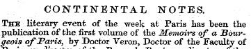 CONTINENTAL NOTES. The literary event of...