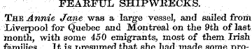 FEARFUL SHIPWRECKS. The Annie Jane was a...