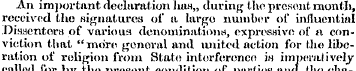 An important declaration has,, during th...