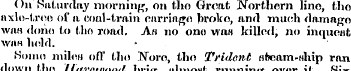 On Saturday morning, on tho Great Northe...