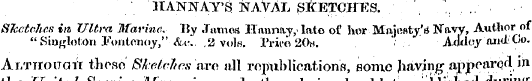 / HANNAY'S NAVAL jS*ETOHES. .' ' . ... ....