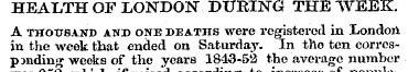 HEALTH OF LONDON" DURING THE WEEK. A THO...