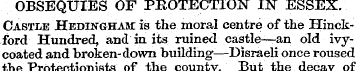 OBSEQUIES OF PROTECTION IN ESSEX. Castle...