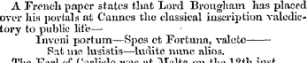 A French paper states that Lord Brougham...