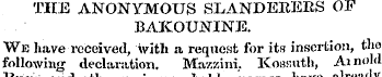 THE ANONYMOUS SLANDERERS OF BAKOUNINE. W...