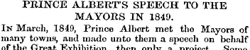 PRINCE ALBERT'S SPEECH TO THE MAYORS IN ...