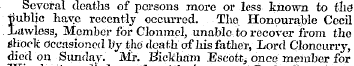 Several deaths of persons more or less k...