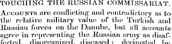 TOUCHING THE RUSSIAN COMMISSARIAT. Accou...