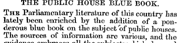 THE PUBLIC HOUSE BLUE BOOK. The Parliame...