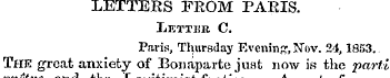 LETTERS FROM PARIS. Letter C. Paris, Thu...