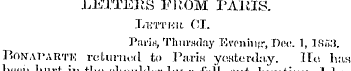 LETTERS FROM PARIS. LUTTKll CI. Paris, T...