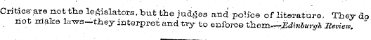 Critics-are nottbe legislators, but the ...