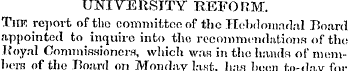 UNIVERSITY REFORM. Tjif, report of the c...