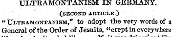 ULTRAMONTANISM IN GERMANY. (SECOND ARTIC...