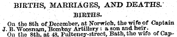 BIRTHS, MARRIAGES, AND DEATHS. BIRTHS. O...