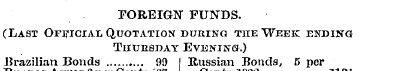 FOREIGN FUNDS. (Last Official Quotation ...