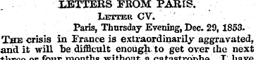 LETTERS FROM PARIS. Letter CV. Paris, Th...