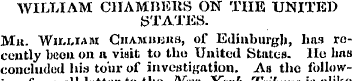 WILLIAM CHAMBERS ON THE UNITED STATICS. ...