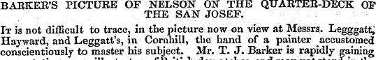 BARKER'S PICTURE OF NELSON ON THE QUARTE...