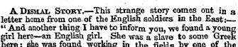 A Dismal Story.—This strange story comes...