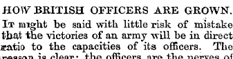 HOW BRITISH OFFICERS ARE GROWN. It might...