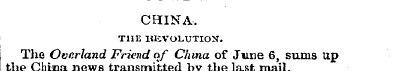 CHINA, THE INVOLUTION. The Overland Frie...