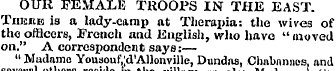 OUR FEMALE TROOPS IN THE EAST. TiusitB i...
