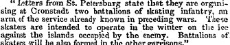 " Letters from St. Petersburg state that...