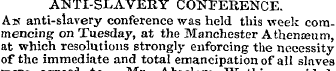 ANTI-SLAVERY CONFERENCE. Aw anti-slavery...