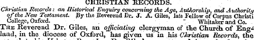 CHRISTIAN 31ECORDS. Christian Records: a...