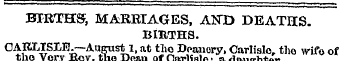 BIRTHS, MARRTAGES, AN"D DEATHS. BIB/THS....