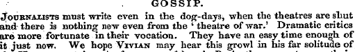 GOSSIP. J;ourkaxists must write even in ...