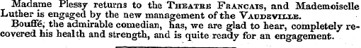 Madame Plessy returns to the Theatbb Fra...